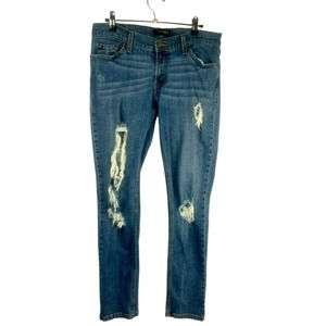 Levi's Y2K 524 Too Superlow Jeans Juniors 11 Blue Skinny Distressed Low Rise